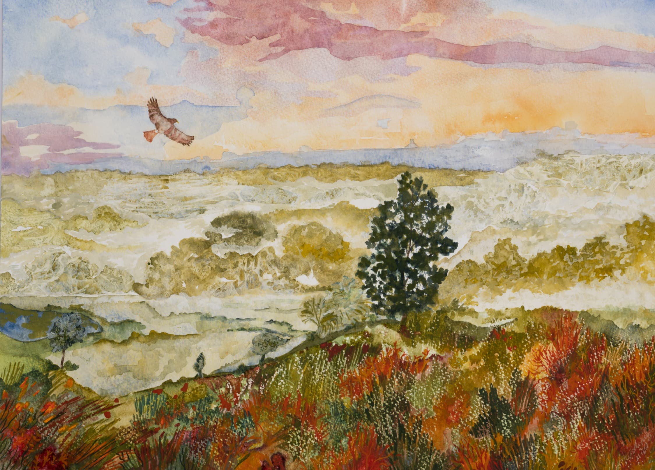Autumn, watercolour, 11.7 × 16.5 in (A3)