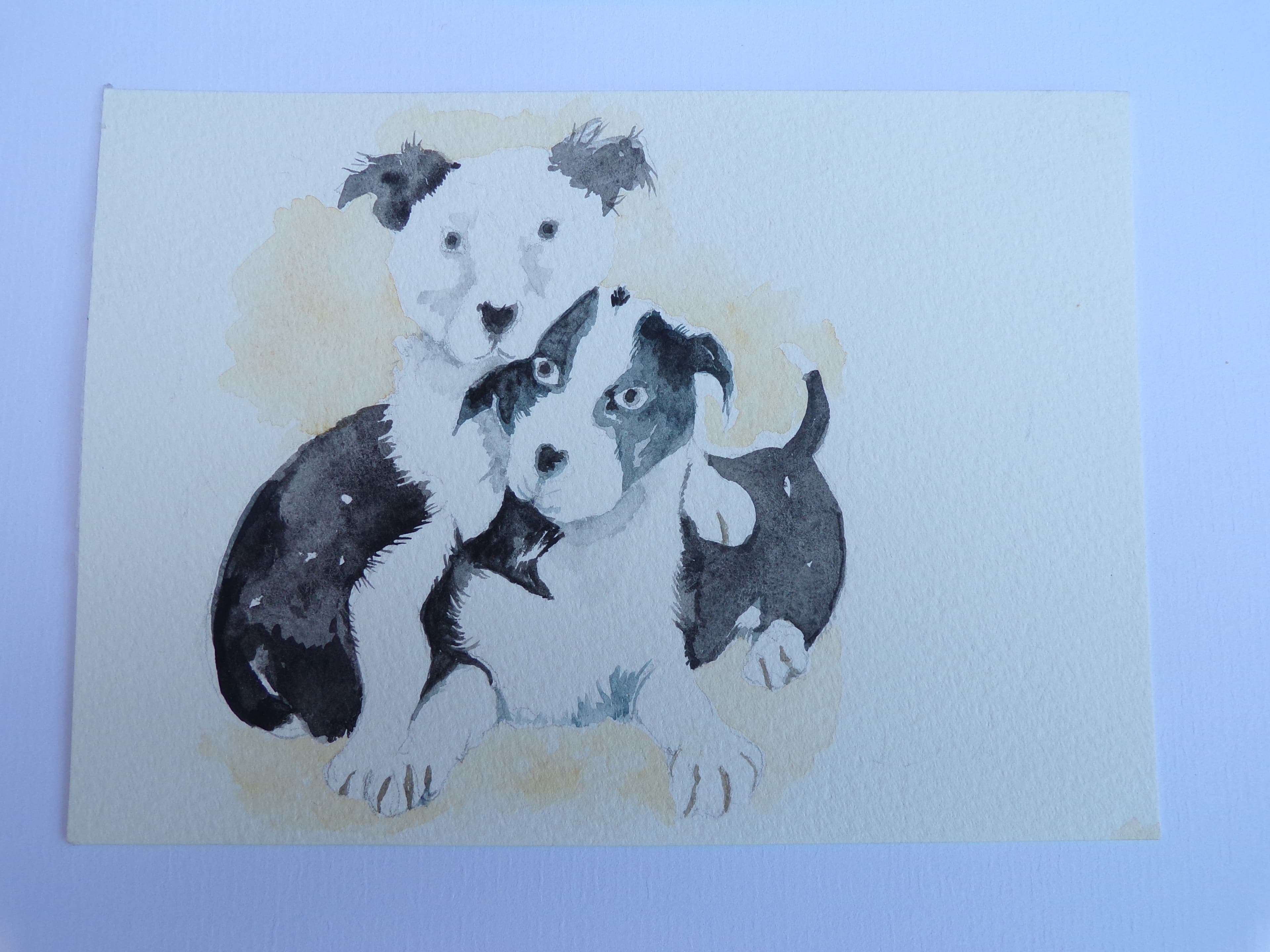 Brothers, watercolour, Watercolour