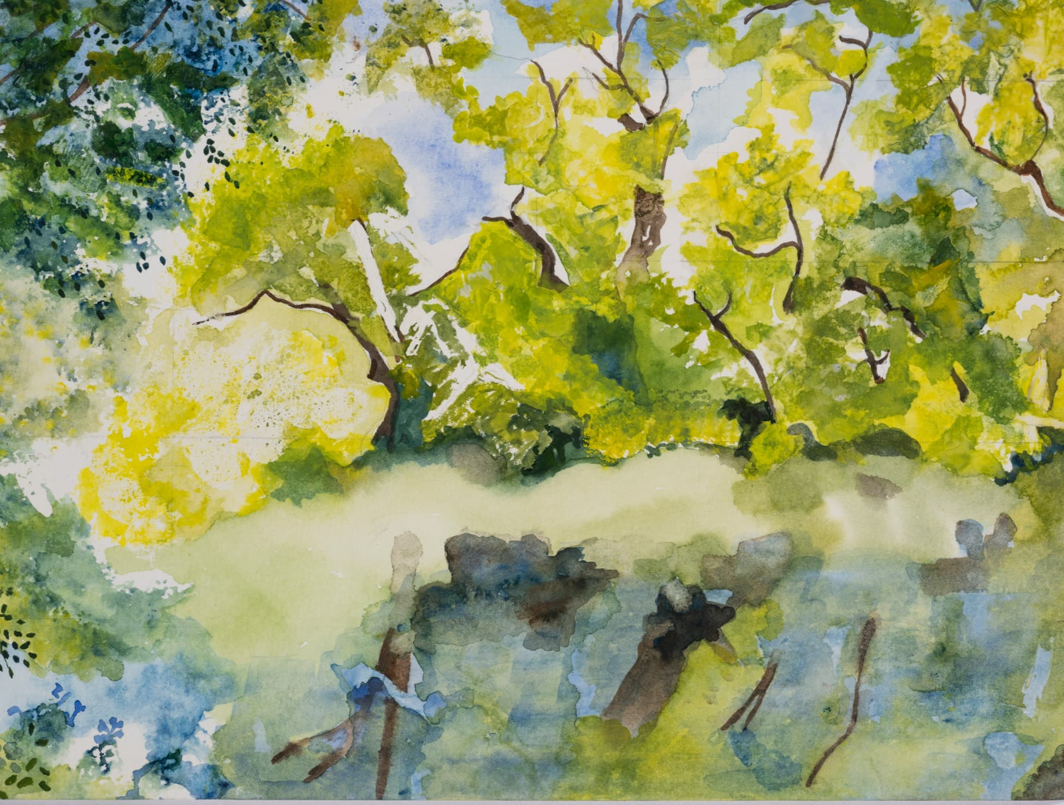 River Itchen, watercolour, 8.3 × 11.7 in (A4)