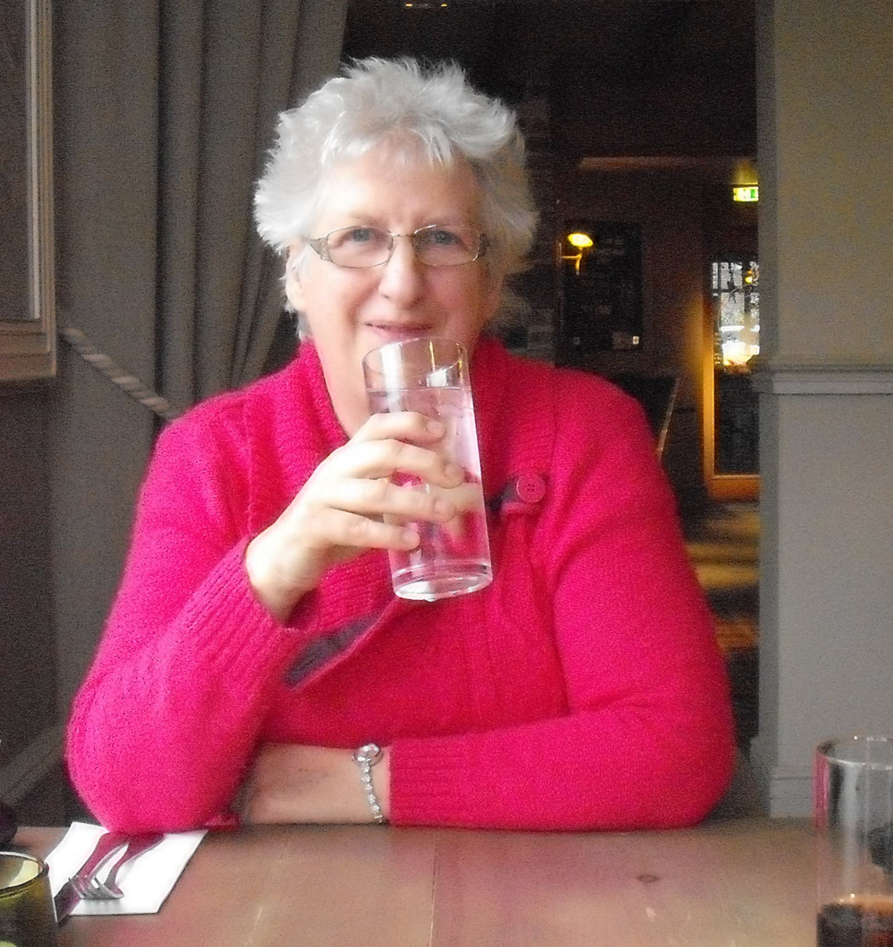 Lois Thompson with her artwork
