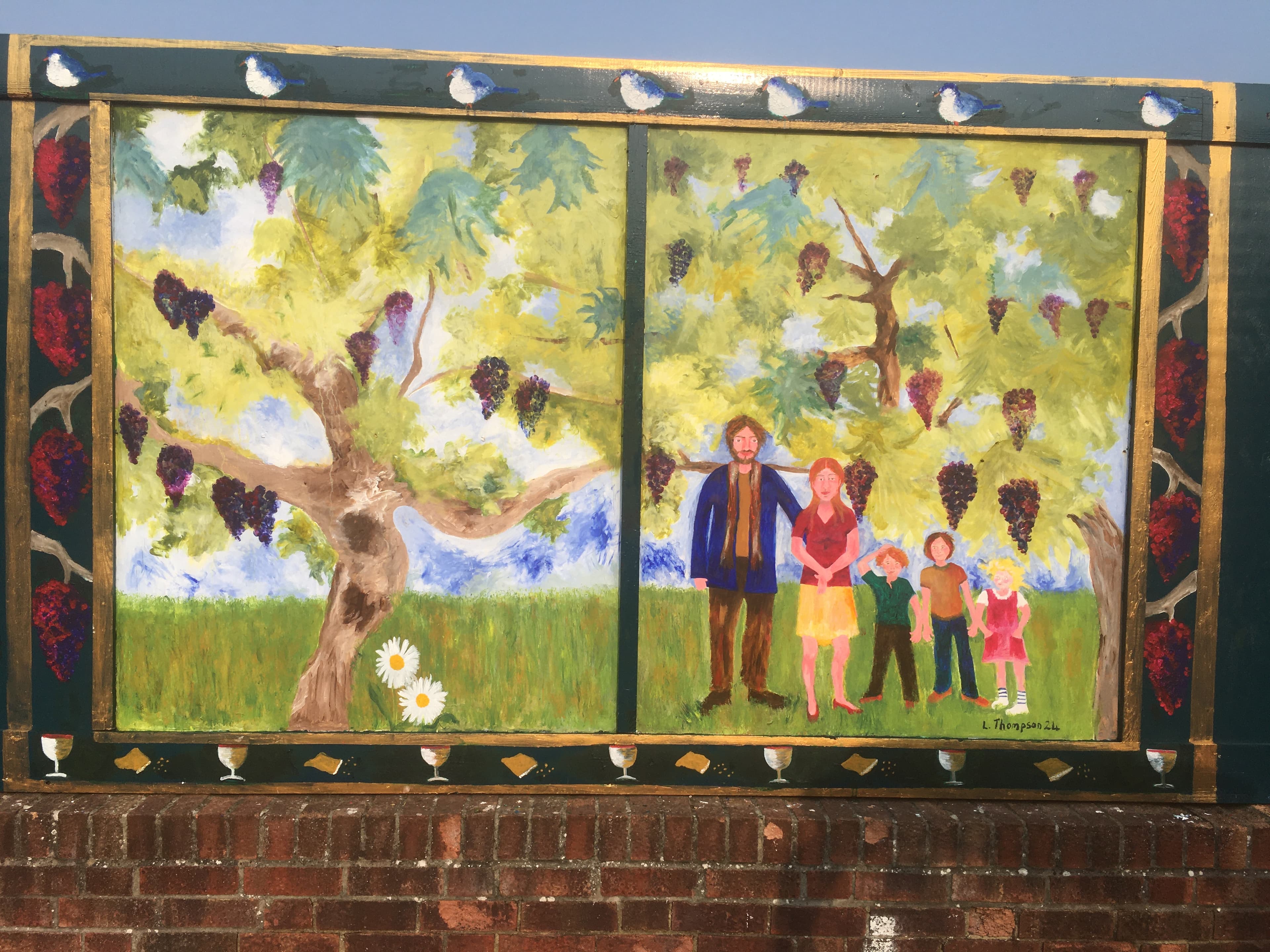 I am the Vine and you are the branches, hoardings mural panel, Gosport 2024